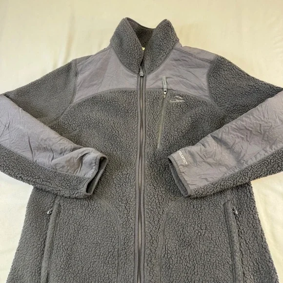 L.L.Bean‎ Gray Fleece Full Zip Jacket women's Polartec LRG. Comfort, sporty warm - Picture 9 of 16